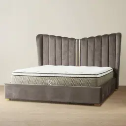 Madrid Mushroom Velvet King Bed