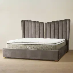 Madrid Mushroom Velvet King Bed