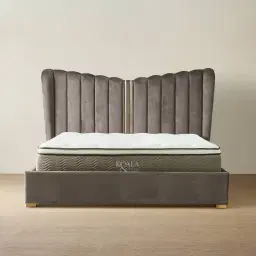 Madrid Mushroom Velvet King Bed