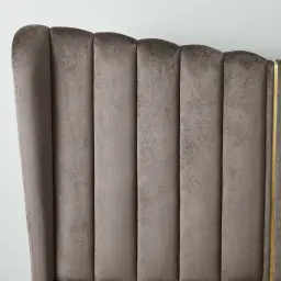 Madrid Mushroom Velvet King Bed