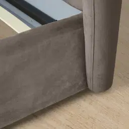 Madrid Mushroom Velvet Queen Bed