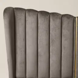 Madrid Mushroom Velvet Queen Bed