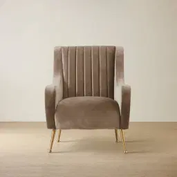 Roosevelt Light Beige Velvet Occasional Chair