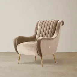 Roosevelt Light Beige Velvet Occasional Chair