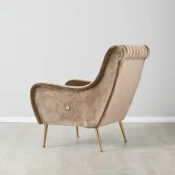 Roosevelt Light Beige Velvet Occasional Chair
