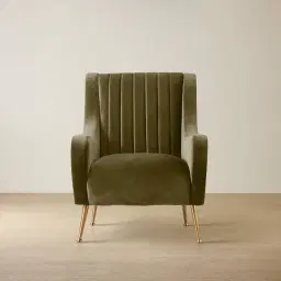 Roosevelt Olive Green Velvet Occasional Chair