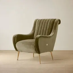 Roosevelt Olive Green Velvet Occasional Chair