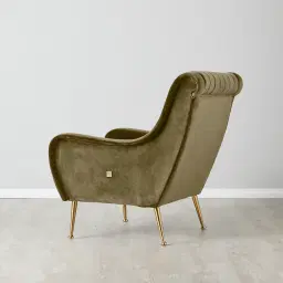Roosevelt Olive Green Velvet Occasional Chair