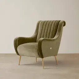 Roosevelt Olive Green Velvet Occasional Chair