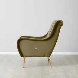Roosevelt Olive Green Velvet Occasional Chair