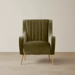 Roosevelt Olive Green Velvet Occasional Chair