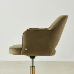 Adrianna Olive Green Velvet Office Chair