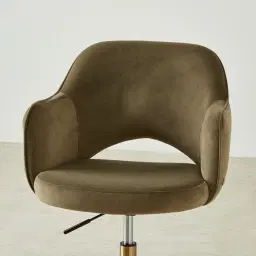 Adrianna Olive Green Velvet Office Chair