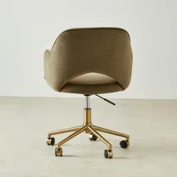 Adrianna Olive Green Velvet Office Chair