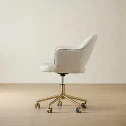 Adrianna Glacier Grey Vegan Leather Office Chair