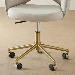 Adrianna Glacier Grey Vegan Leather Office Chair