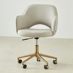 Adrianna Glacier Grey Vegan Leather Office Chair