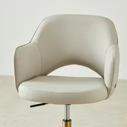 Adrianna Glacier Grey Vegan Leather Office Chair