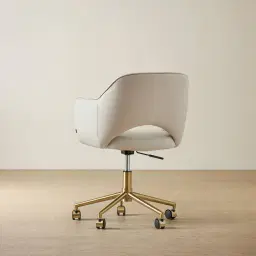 Adrianna Glacier Grey Vegan Leather Office Chair