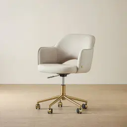 Adrianna Glacier Grey Vegan Leather Office Chair