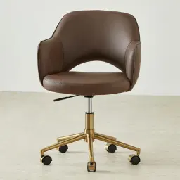 Adrianna Tuscan Brown Vegan Leather Office Chair