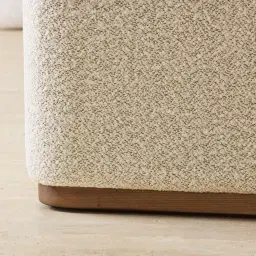 Summerton Pearl Beige Fabric Queen Bed - Toffee Brown Ash