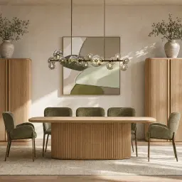 Milana Army Green Fabric Dining Chair - Brushed Bronze Legs