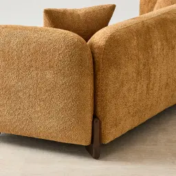 Celia Vintage Mustard 3-Seater Woven Fabric Sofa