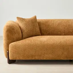 Celia Vintage Mustard 3-Seater Woven Fabric Sofa