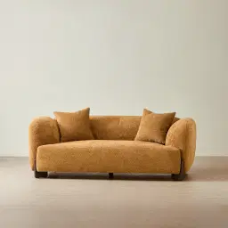 Celia Vintage Mustard 2-Seater Woven Fabric Sofa