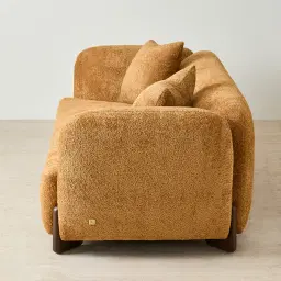 Celia Vintage Mustard 2-Seater Woven Fabric Sofa