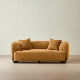 Celia Vintage Mustard 2-Seater Woven Fabric Sofa