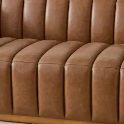 Portia Vintage Tan Leather 4-Seater Sofa
