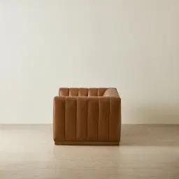 Portia Vintage Tan Leather 4-Seater Sofa