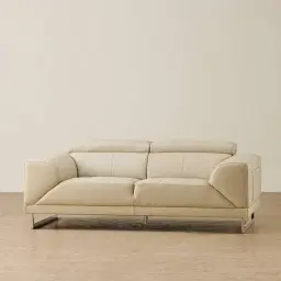 Fortitude Cream Leather 2-Seater Sofa
