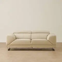 Fortitude Cream Leather 2-Seater Sofa