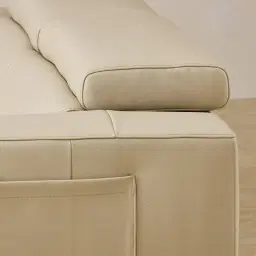 Fortitude Cream Leather 2-Seater Sofa