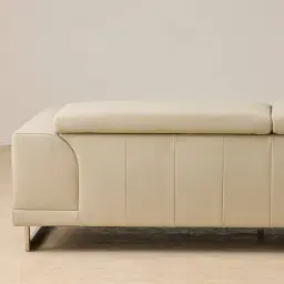 Fortitude Cream Leather 3-Seater Sofa