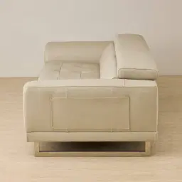 Fortitude Cream Leather 3-Seater Sofa