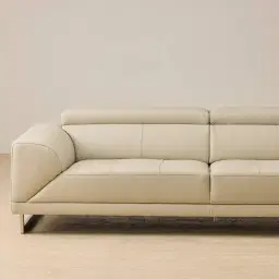 Fortitude Cream Leather 3-Seater Sofa