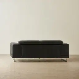 Fortitude Black Leather 2-Seater Sofa