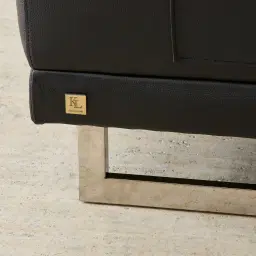 Fortitude Black Leather 3-Seater Sofa