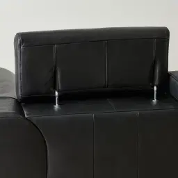 Fortitude Black Leather 3-Seater Sofa