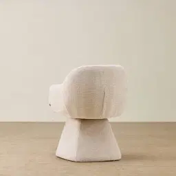 Antonia Cloud Cream Fabric Swivel Dining Chair