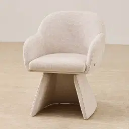 Antonia Cloud Cream Fabric Swivel Dining Chair