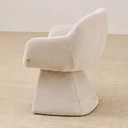 Antonia Cloud Cream Fabric Swivel Dining Chair
