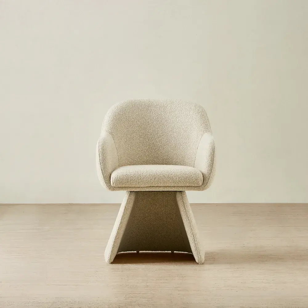 Antonia Pearl Beige Swivel Dining Chair