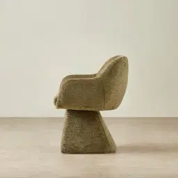 Antonia Army Green Fabric Swivel Dining Chair