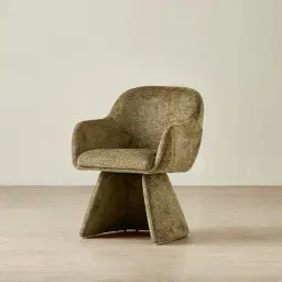 Antonia Army Green Fabric Swivel Dining Chair