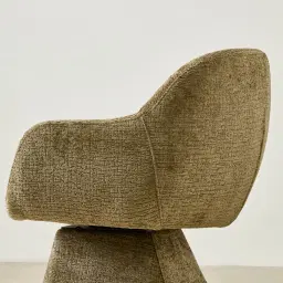 Antonia Army Green Fabric Swivel Dining Chair